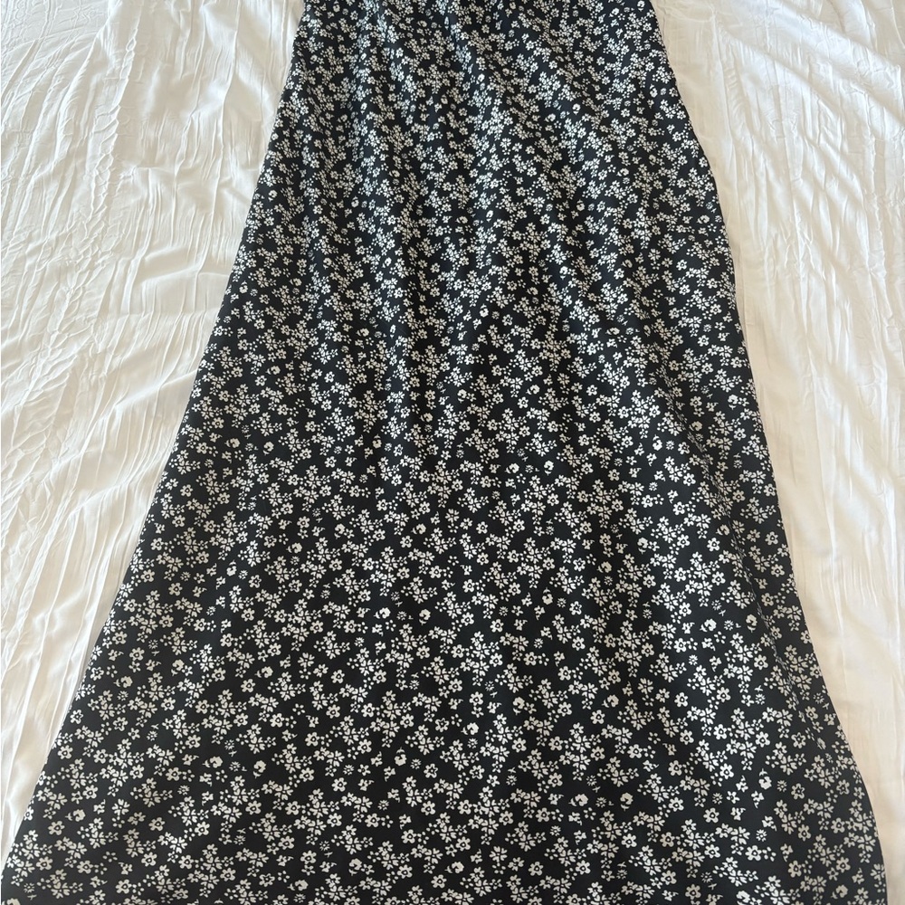 Urban Outfitters Black and White Floral Maxi Skirt